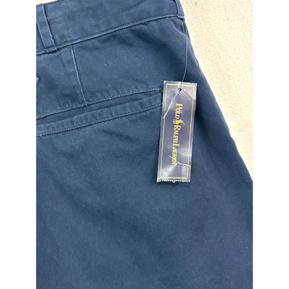 NEW Polo Ralph Lauren 38x30 Navy Blue Buckle Cinch Back Pants GI FIT‎ cotton Vtg